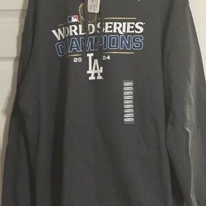 Mens Fanatics Los Angeles Dodgers World Series Champions Charcoal Gray Hoodie XX